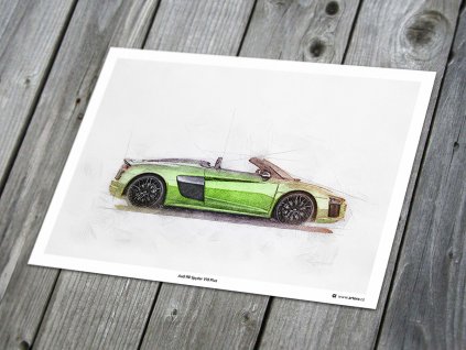 Audi R8 Spyder V10 Plus - plakát, obraz na zeď