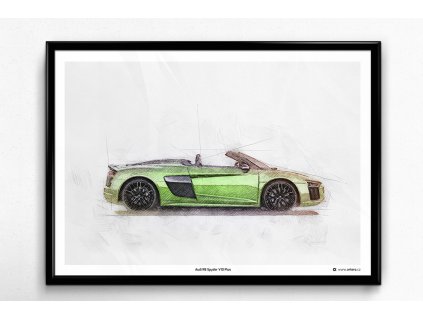 Audi R8 Spyder V10 Plus - plakát, obraz na zeď