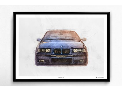 BMW M3 E36 „Front“ - plakát, obraz na zeď