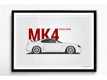 Toyota Supra MK4 - plakát, obraz na zeď