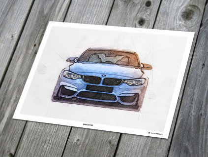 BMW M3 F80 „Front“ - plakát, obraz na zeď