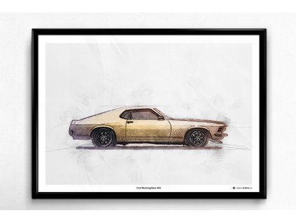 Ford Mustang Boss 302 - plakát, obraz na zeď