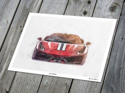 Ferrari 488 Pista - plakát, obraz na zeď