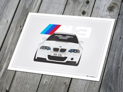 BMW M3 E46 CSL - plakát, obraz na zeď