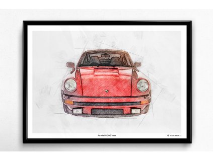 Porsche 911 (930) Turbo „červená“ - plakát, obraz na zeď