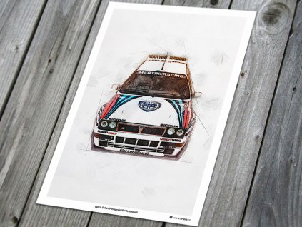 Lancia Delta HF Integrale Evo II - plakát, obraz na zeď