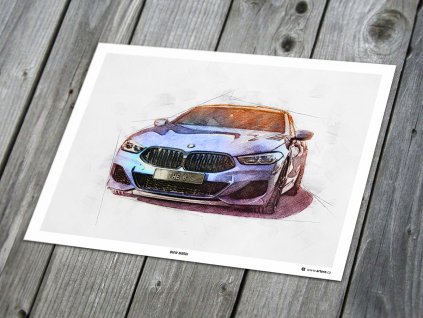 BMW M850i 2019 - plakát, obraz na zeď