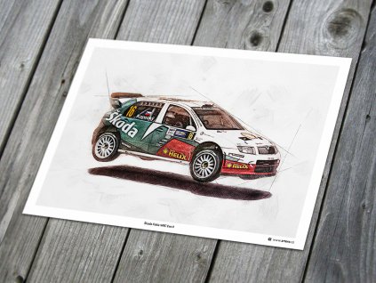 Škoda Fabia WRC Evo II - plakát, obraz na zeď