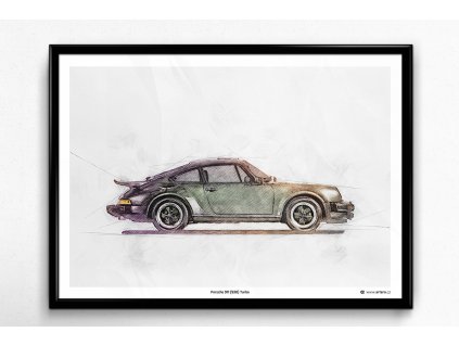 Porsche 911 (930) Turbo - plakát, obraz na zeď