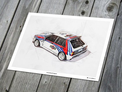 Lancia Delta HF Integrale Martini - plakát, obraz na zeď