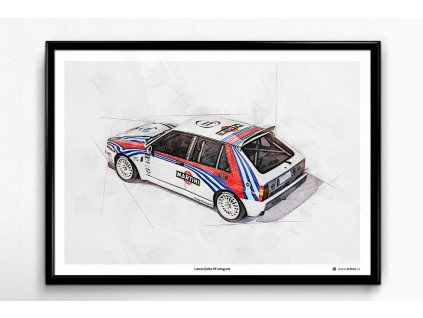 Lancia Delta HF Integrale Martini - plakát, obraz na zeď