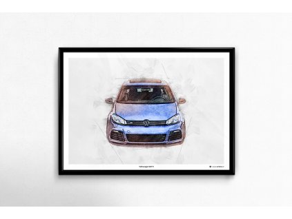 Volkswagen Golf 6 R - plakát, obraz na zeď