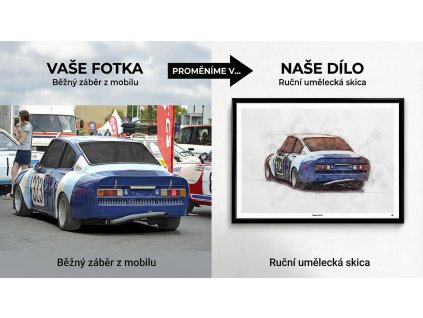 Kresba auta na zakázku - z fotky uděláme umělecké dílo