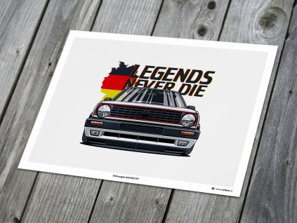 Volkswagen Golf 2 GTI „Front" - plakát, obraz na zeď