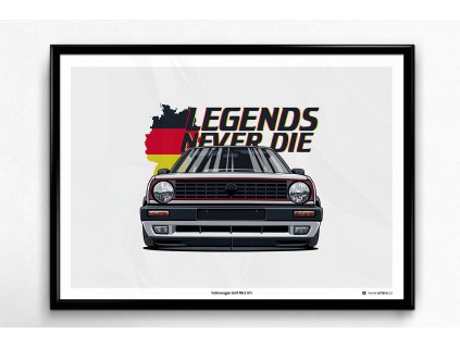 Volkswagen Golf 2 GTI „Front" - plakát, obraz na zeď