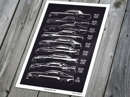 Ford Mustang Historie 1964 - 2015 - plakát, obraz na zeď