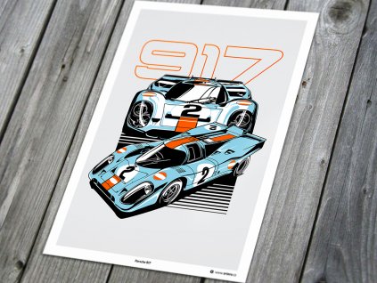 Porsche 917 „Duo“ - plakát, obraz na zeď