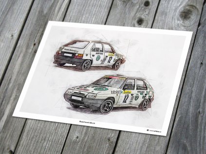 Škoda Favorit 136 L/A Rallye - plakát, obraz na zeď