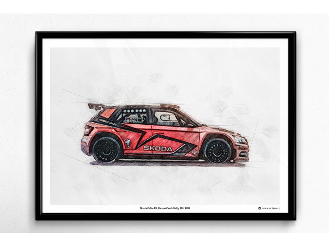 Škoda Fabia R5 Barum Rally 2017 - plakát, obraz na zeď