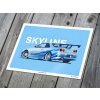 Nissan Skyline GT-R R34 Paul Walker - plakát, obraz na zeď