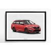 Škoda Octavia 3 RS 245 Combi "červená" - plakát, obraz na zeď