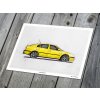 Škoda Octavia 1 RS "Žlutá Lemon" - plakát, obraz na zeď