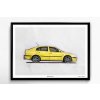 Škoda Octavia 1 RS "Žlutá Lemon" - plakát, obraz na zeď