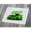 Porsche 911 (991.2) GT3 RS „Green“ - plakát, obraz na zeď
