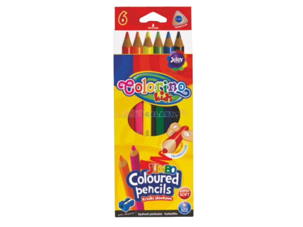 624 1 colorino pastelky trojhranne jumbo s orezavatkem 6 barev