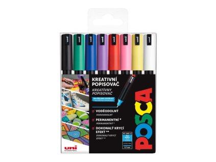 POSCA akrylový popisovač PC 1MR Sada základních barev 8 kusů