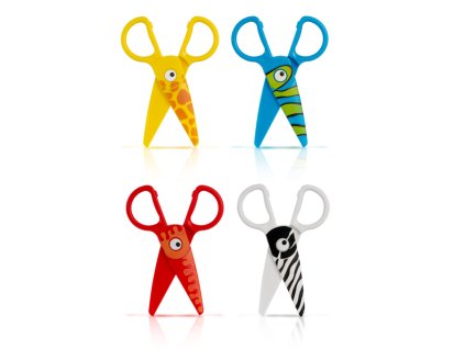 Colorino - nůžky dětské celoplastové, 12,5 cm, symetrické, mix motivů (Barva Bílá)
