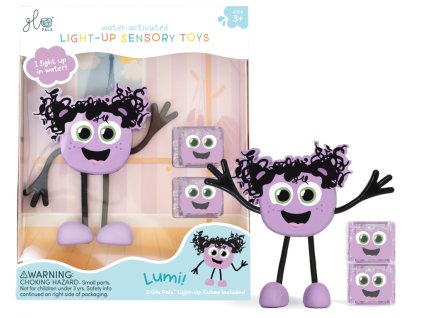 Glo Pals - figurka Party Pal -FIALOVÁ + 2 svítící kostky do vody