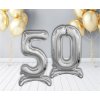 Godan - Balónek fóliový STŘÍBRNÝ s číslicí 0,1,2,3,5,6,7,8,9 SMART 74 cm