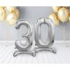 Godan - Balónek fóliový STŘÍBRNÝ s číslicí 0,1,2,3,5,6,7,8,9 SMART 74 cm
