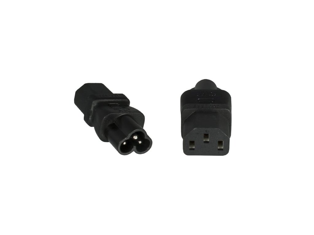 adapter iec c13 female na iec c6 male trojlistek napeti 230v 2 5a ien572487