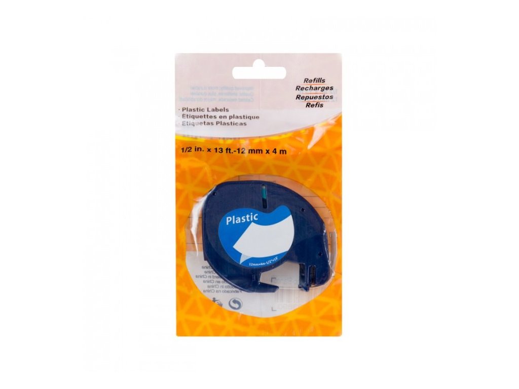 PRINTLINE kompatibilní páska s DYMO 59424, 12mm,4m,černý tisk/červený. p, LetraTag, plast.