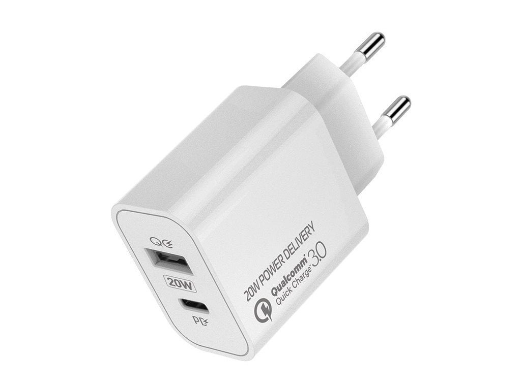 colorway ac nabijecka usb a usb c 20w bily ien380767