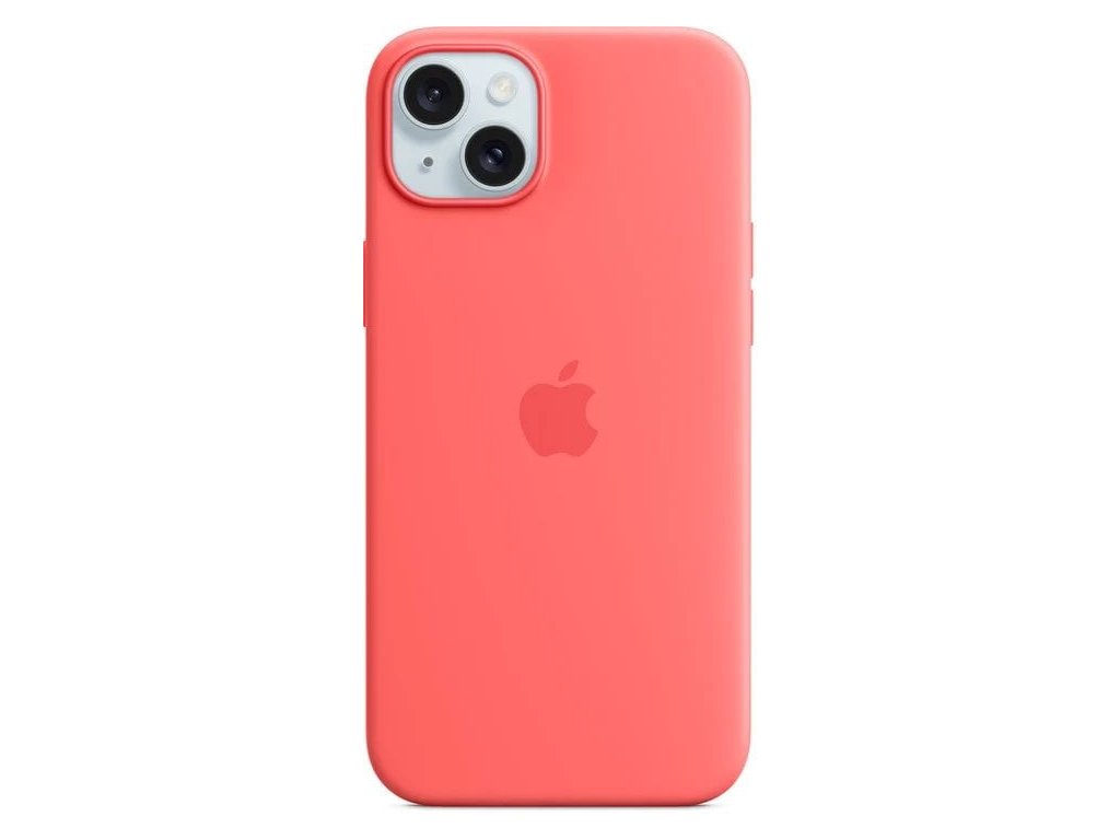 apple iphone 15 plus silicone case s magsafe guava ien502016