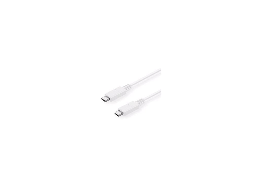 C-TECH USB 3.2, Type-C (CM/CM), PD 100W, 20Gbps, 1m, bílý
