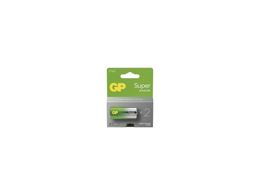 GP baterie Super Alkaline LR14 (C, malé mono) blister, 2 kusy