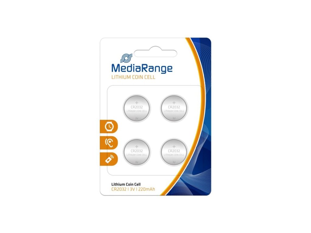 MediaRange Premium Lithium baterie CR2032 3V blister 4ks/balení