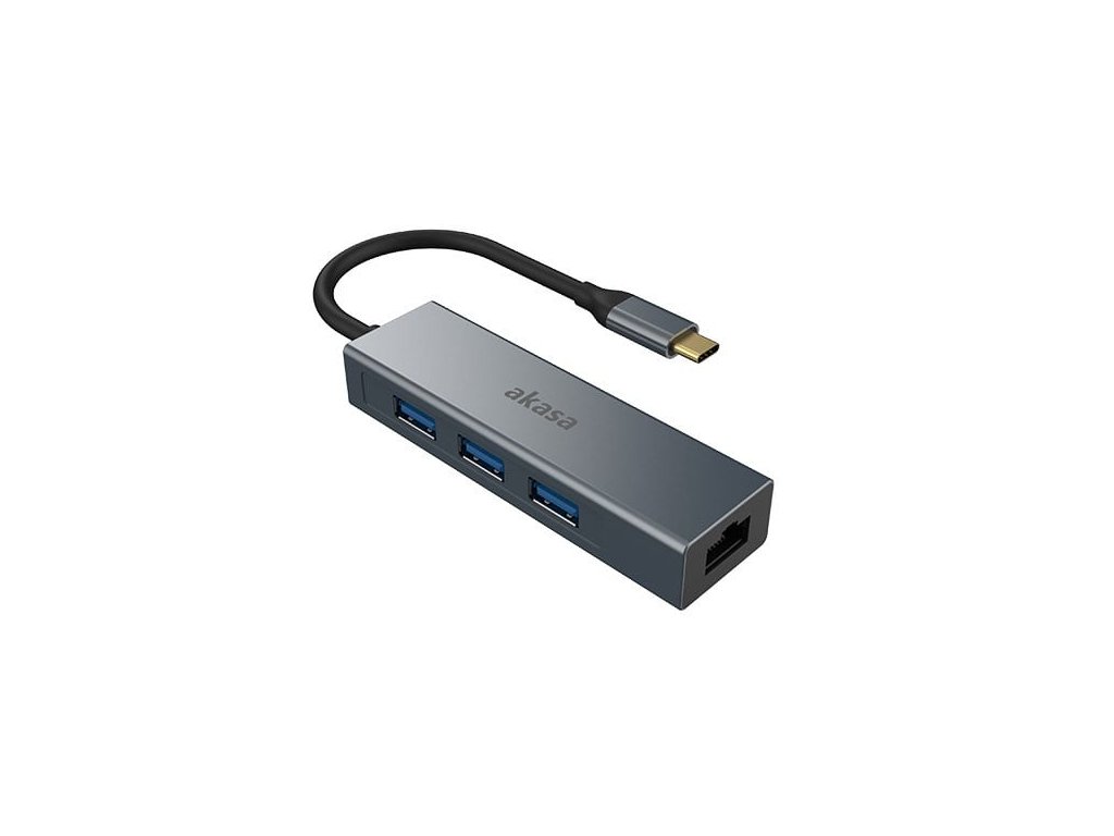 AKASA - USB Type-C 4-in-1 hub s Ethernetem
