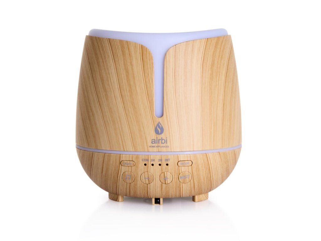 Aroma difuzér s bluetooth reproduktorem a osvětlením Airbi SONIC - světlé dřevo