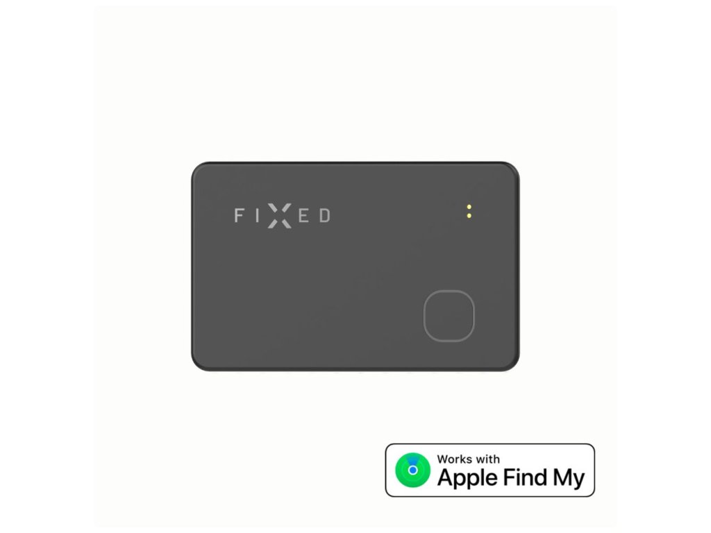 Smart tracker FIXED Tag Card s podporou Find My, bezdrátové nabíjení, černý