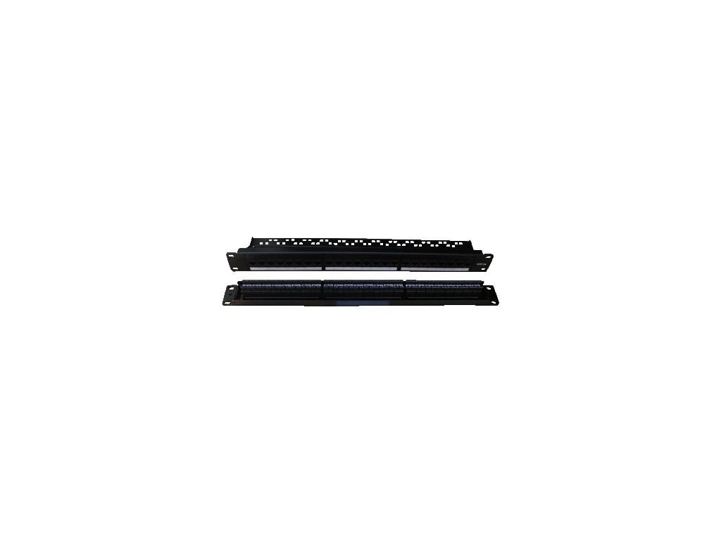 PATCH PANEL 19" 24x Cat5e 1U -plast.modul vyvazovací lišta