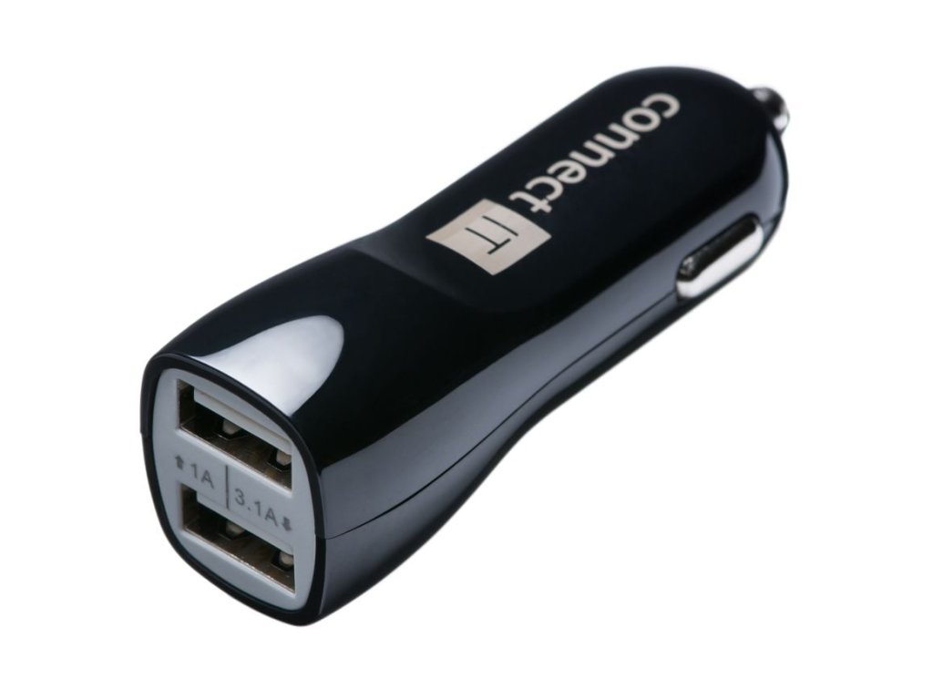 connect it incarz premium nabijecka do auta 2xusb 3 1a 1a cerny ien188414