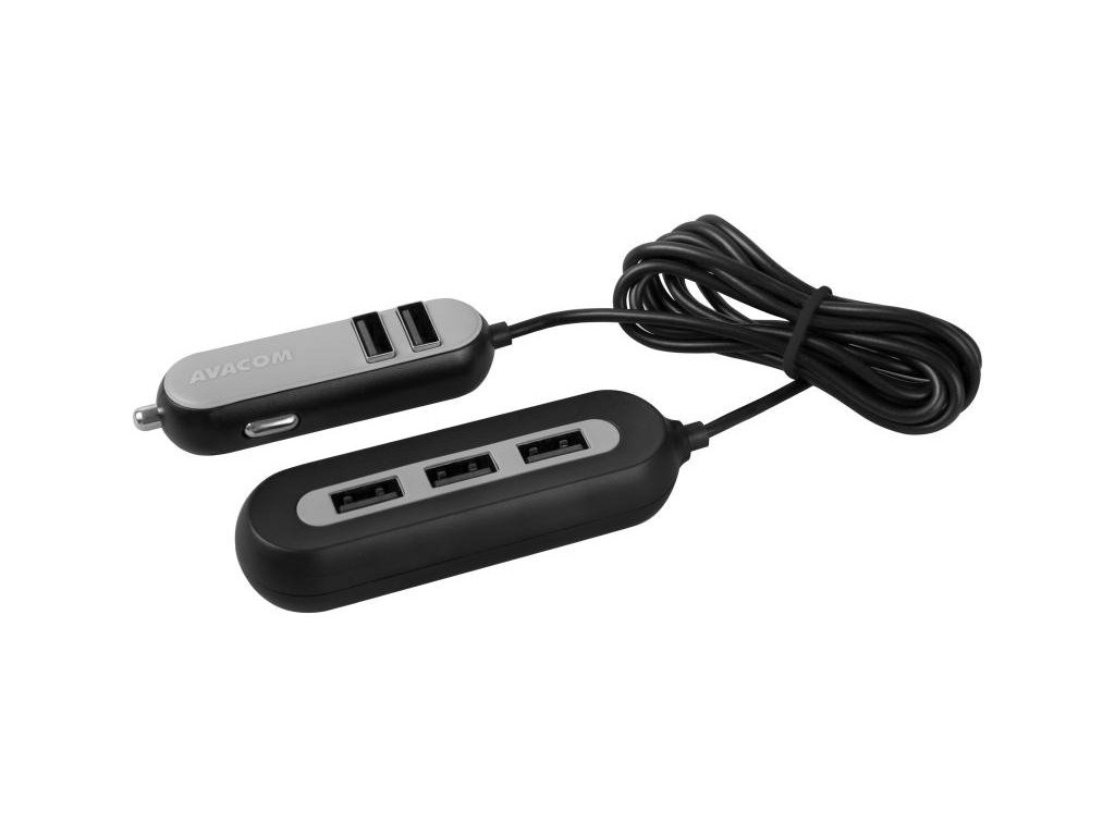 avacom carhub nabijecka do auta 5x usb vystup cerna ien278488