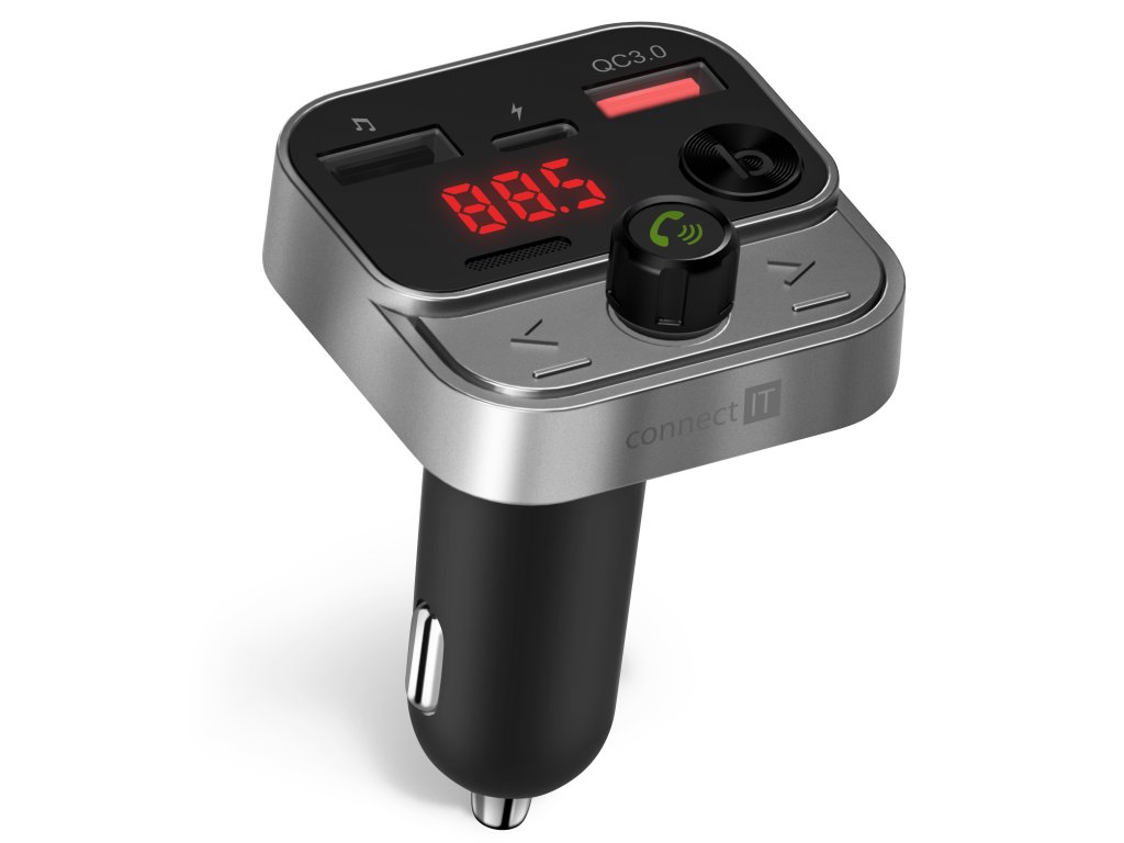 connect it incarz bezdratovy fm transmitter 2x usb a 1x usb c antracitovy ien523543
