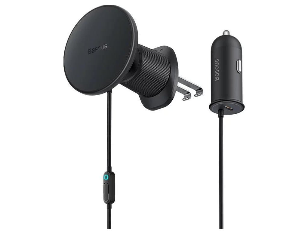 magneticky drzak baseus do ventilacni mrizky s nabijeckou usb c 15w 25w cerny ien534021