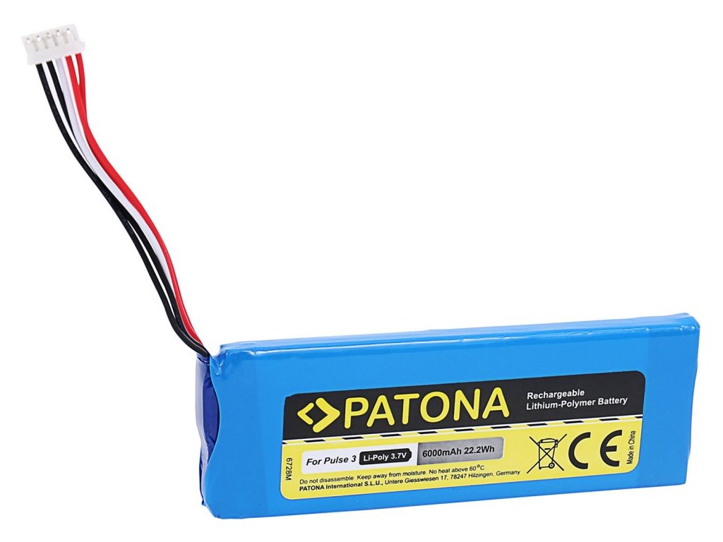 PATONA baterie pro reproduktor JBL Pulse 3 6000mAh 3,7V Li-Pol